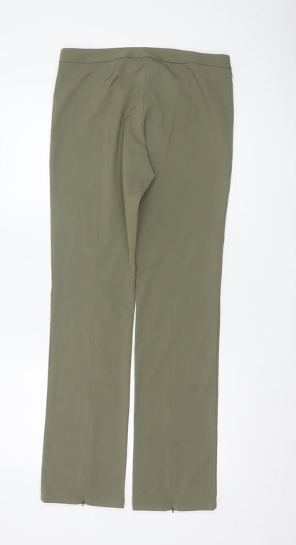 Weekday Women’s Green UK 12 Slim Straight Tailored Ankle Zip Trousers