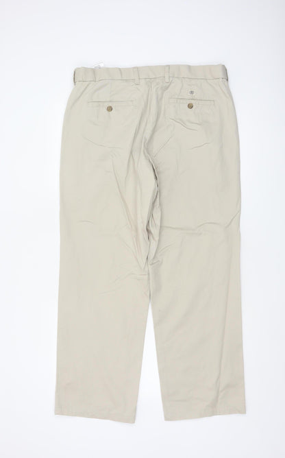 Blue Harbour Men’s Beige 36W 29L Cotton Straight Chino Trousers