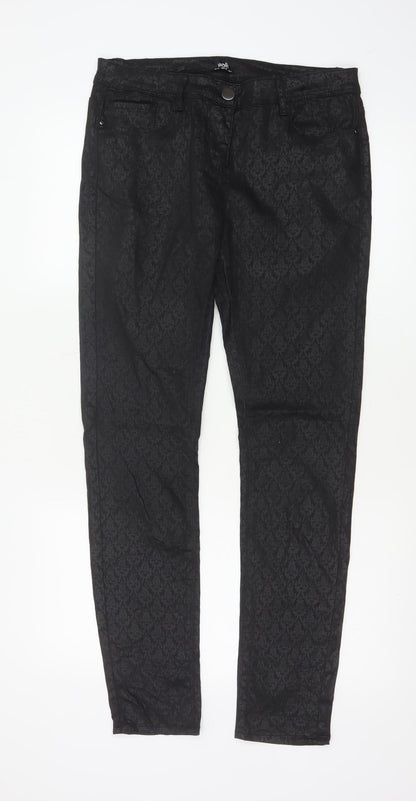 Wallis Women’s Black Floral Jacquard Skinny Jeggings UK 12