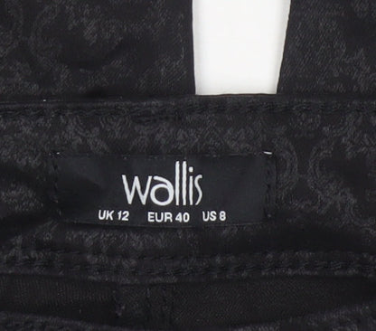 Wallis Women’s Black Floral Jacquard Skinny Jeggings UK 12