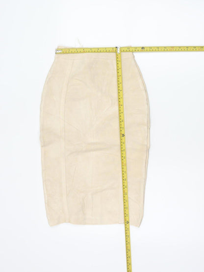 House of CB London Women Beige S Bandage Pencil Knee Length Skirt