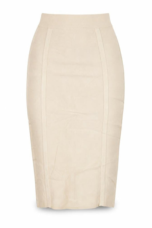 House of CB London Women Beige S Bandage Pencil Knee Length Skirt