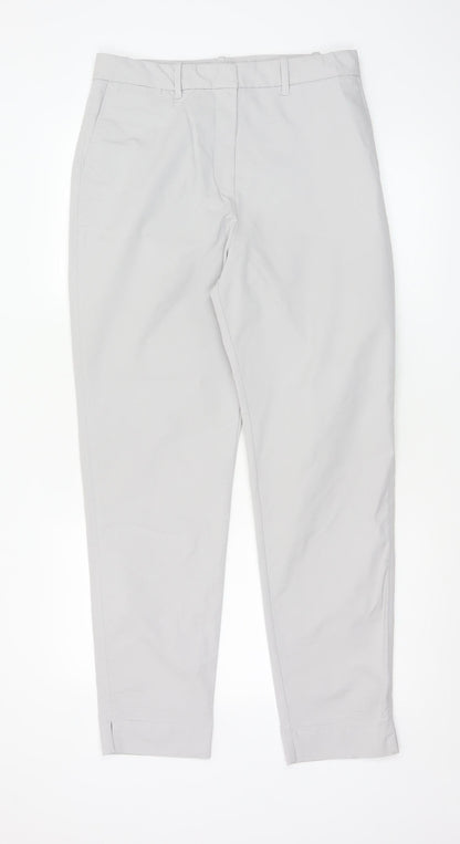 Marks and Spencer Women Grey UK 12 Long Tapered Chino Trousers