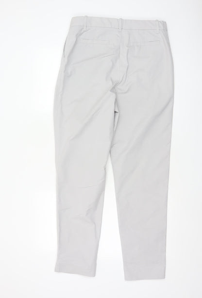 Marks and Spencer Women Grey UK 12 Long Tapered Chino Trousers