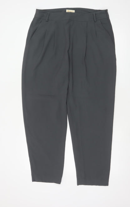Monsoon Women Black UK 14 Tapered Pleated Dress Trousers