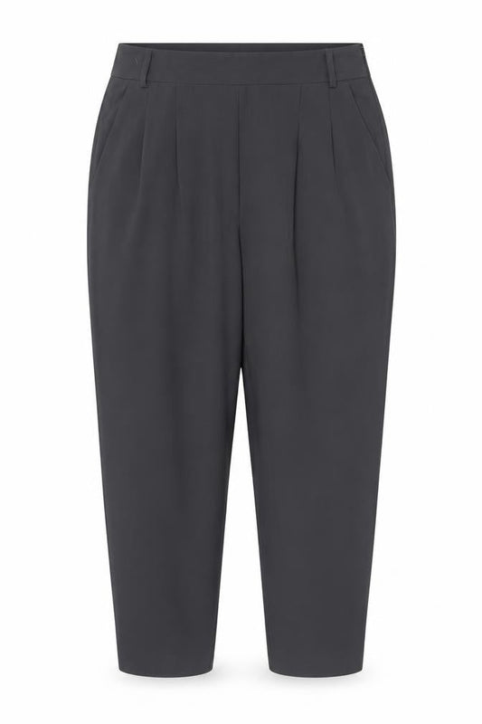 Monsoon Women Black UK 14 Tapered Pleated Dress Trousers