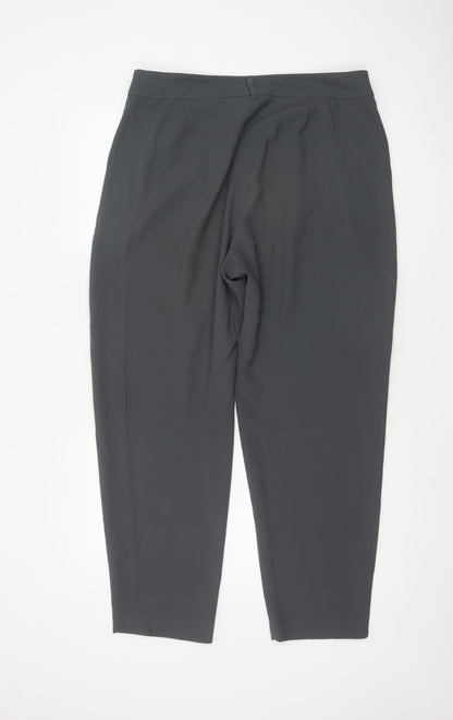 Monsoon Women Black UK 14 Tapered Pleated Dress Trousers