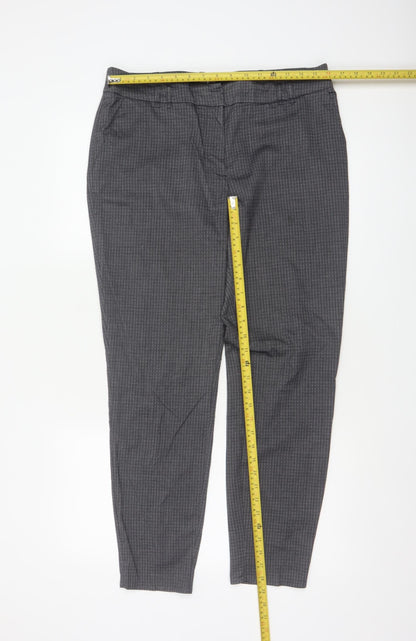 Jasper Conran Women’s Grey Pinstripe Tapered Dress Trousers UK 14