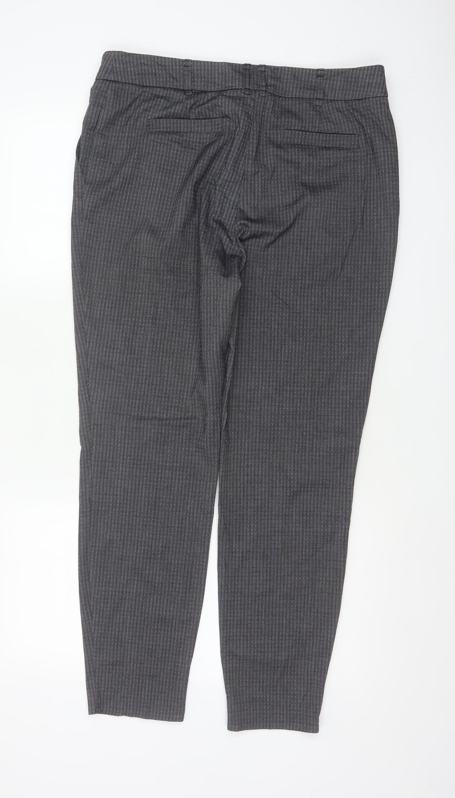 Jasper Conran Women’s Grey Pinstripe Tapered Dress Trousers UK 14