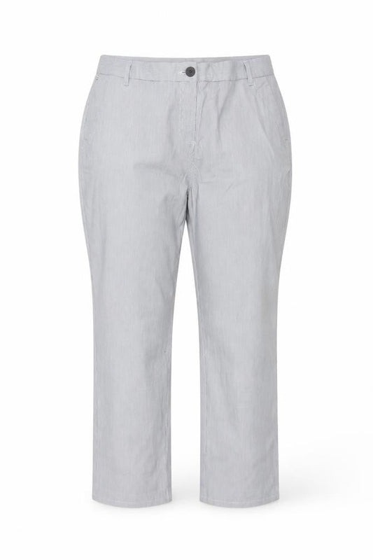 Maine New England Women’s Grey Stripe Chino Trousers UK 16 Tapered