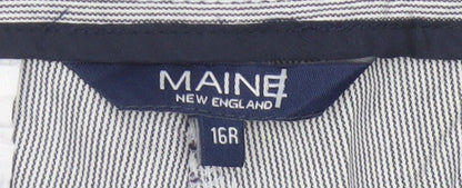 Maine New England Women’s Grey Stripe Chino Trousers UK 16 Tapered