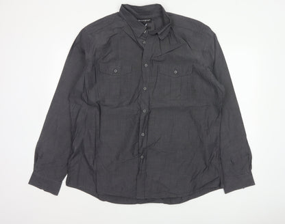 Marks and Spencer Men’s Grey 2XL Slim Fit Cotton Utility Shirt