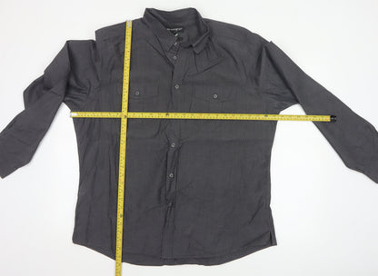 Marks and Spencer Men’s Grey 2XL Slim Fit Cotton Utility Shirt