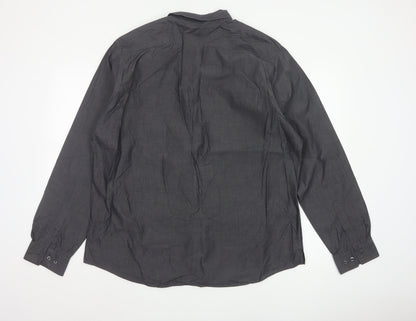 Marks and Spencer Men’s Grey 2XL Slim Fit Cotton Utility Shirt
