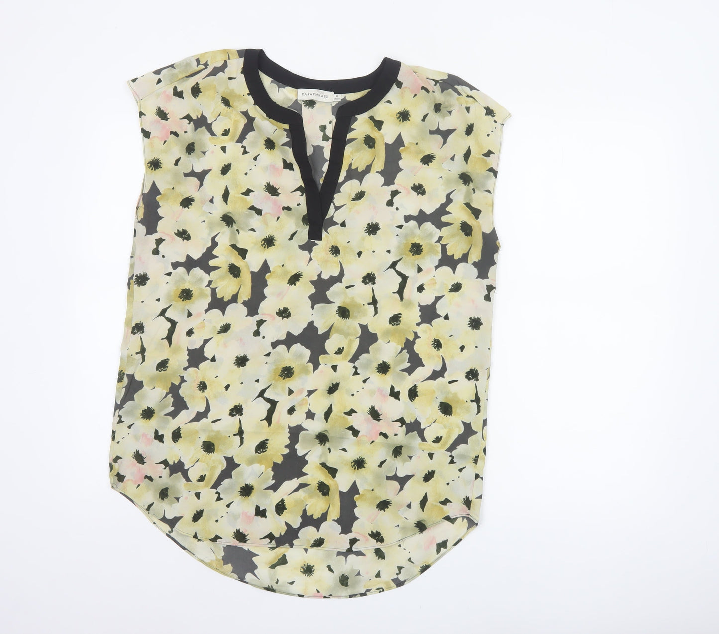 Paraphrase Women Multicoloured Floral V-Neck Cap Sleeve Blouse UK 12