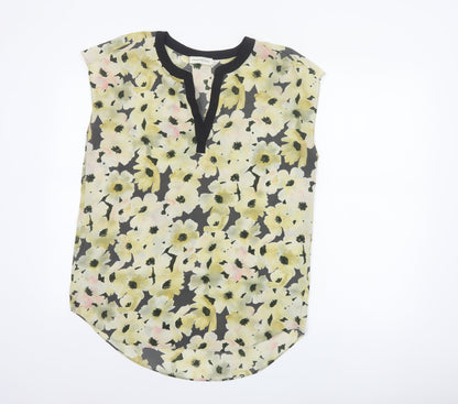 Paraphrase Women Multicoloured Floral V-Neck Cap Sleeve Blouse UK 12