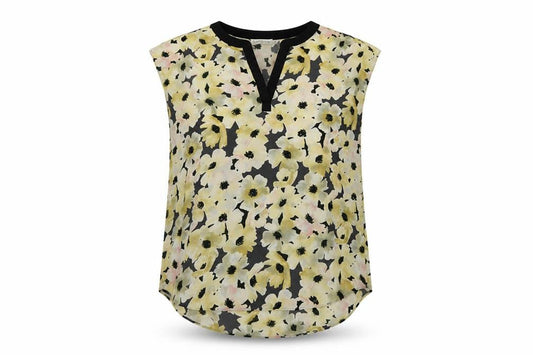 Paraphrase Women Multicoloured Floral V-Neck Cap Sleeve Blouse UK 12