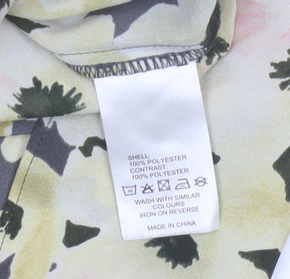Paraphrase Women Multicoloured Floral V-Neck Cap Sleeve Blouse UK 12