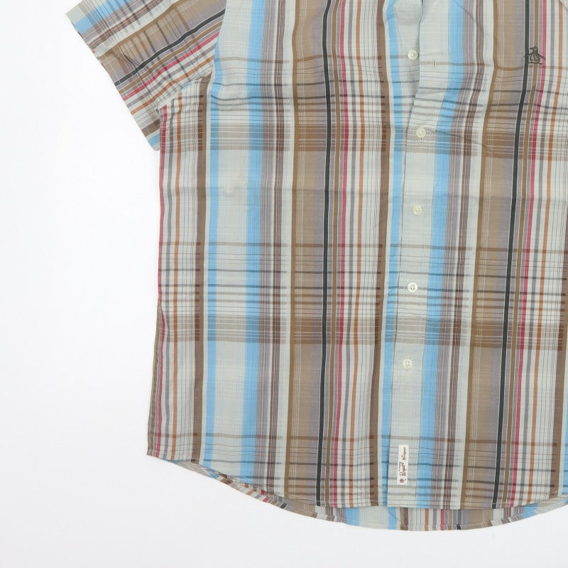Original Penguin Men's Multicoloured L Plaid Short Sleeve Button-Up Shirt