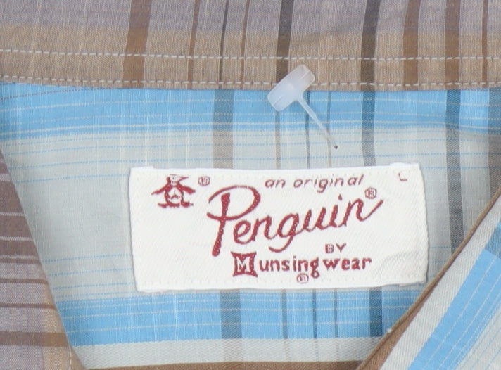 Original Penguin Men's Multicoloured L Plaid Short Sleeve Button-Up Shirt