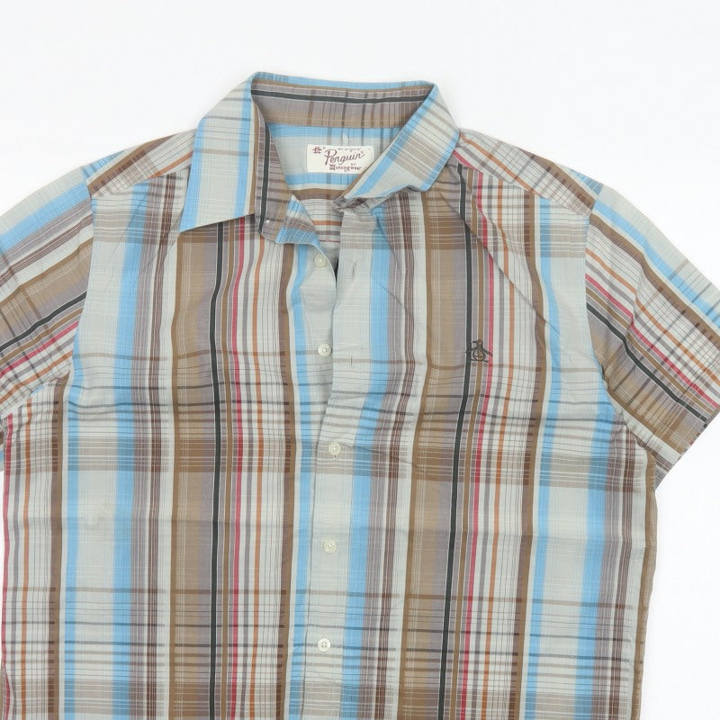 Original Penguin Men's Multicoloured L Plaid Short Sleeve Button-Up Shirt