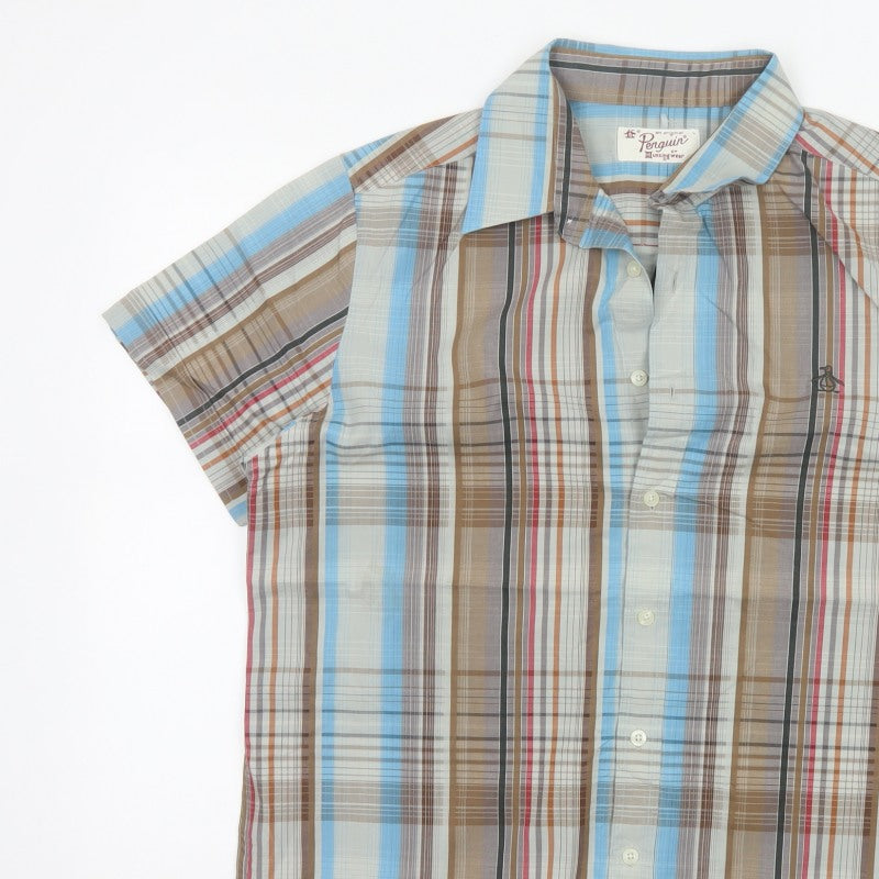 Original Penguin Men's Multicoloured L Plaid Short Sleeve Button-Up Shirt