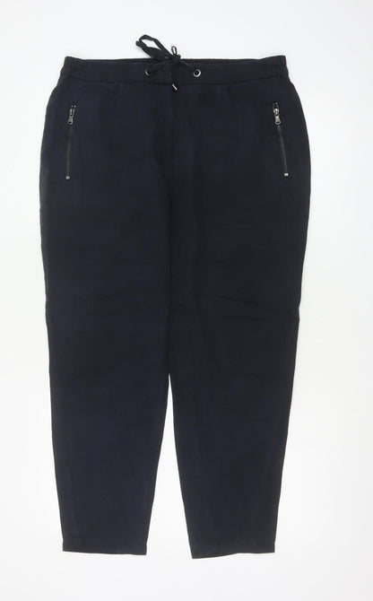 Mint Velvet Women’s Navy Blue Size 14 Lyocell Tapered Jogger Trousers