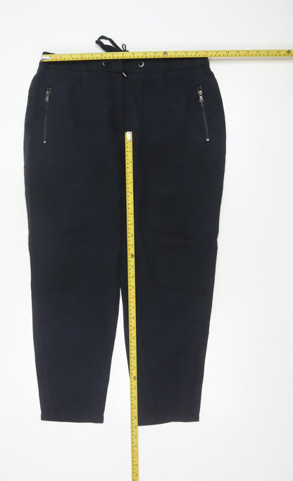 Mint Velvet Women’s Navy Blue Size 14 Lyocell Tapered Jogger Trousers