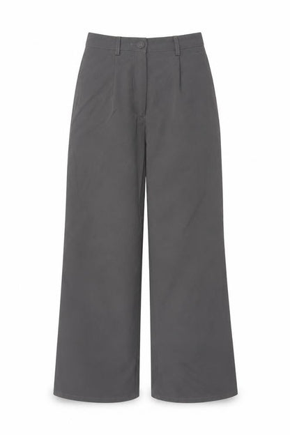 PRETTYLITTLETHING Women Grey UK 4 Wide-Leg High Rise Smart Trousers