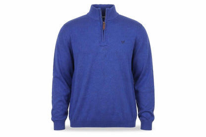 Crew Clothing Company Men Blue 2XL 1/2 Zip Cotton Cashmere Jumper