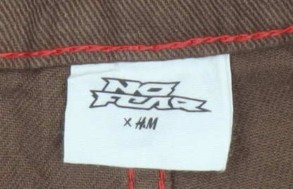 No Fear x H&M Women’s Brown Wide-Leg Logo Jeans UK 10