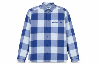 Adidas Men’s Blue Check Cotton Long Sleeve Button-Up Shirt M Vintage