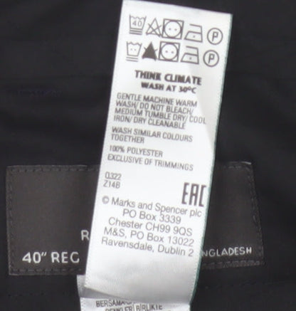 Marks & Spencer Men Blue 40in Regular Fit Straight Dress Trousers