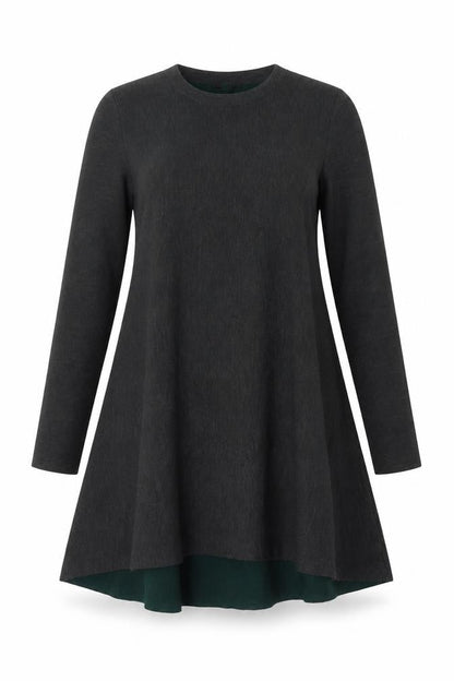 COS Women Grey Wool Blend A-Line Layered Knit Dress Size S