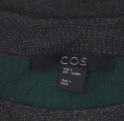 COS Women Grey Wool Blend A-Line Layered Knit Dress Size S