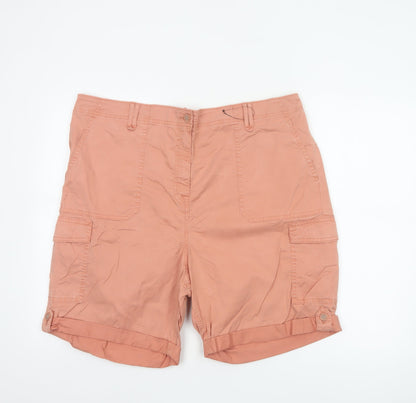 Marks and Spencer Women Pink UK 22 Cargo Shorts Cuffed Pockets