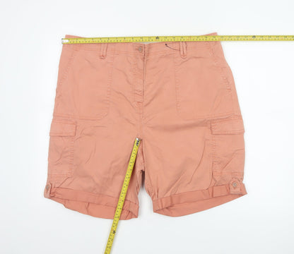 Marks and Spencer Women Pink UK 22 Cargo Shorts Cuffed Pockets