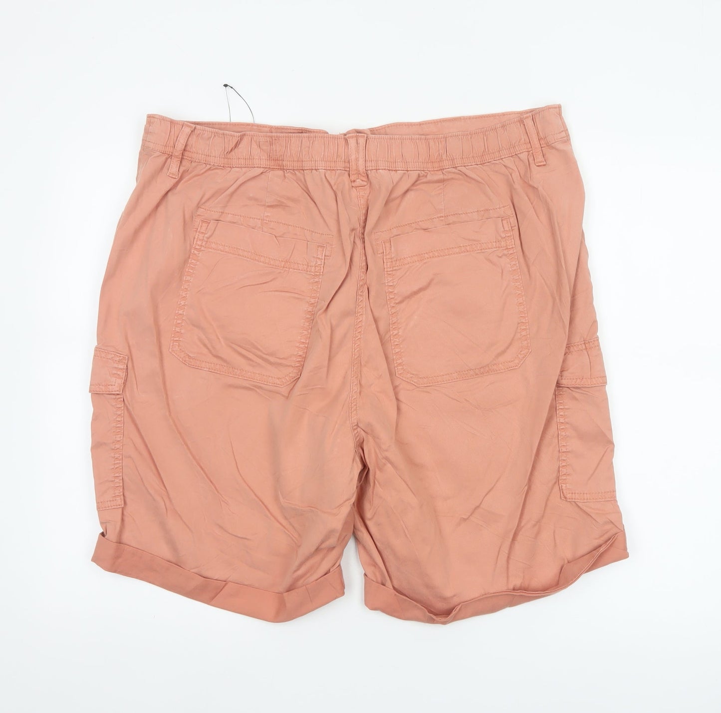 Marks and Spencer Women Pink UK 22 Cargo Shorts Cuffed Pockets
