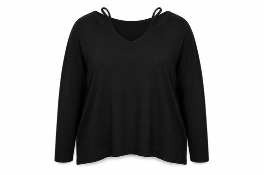 GAP Women's Black Size M V-Neck Long Sleeve Pullover Jumper