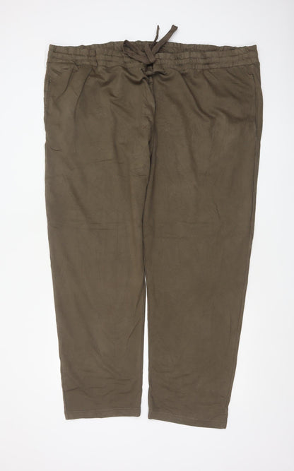 Marks and Spencer Men's Brown 5XL Jogger Trousers Elastic Waist