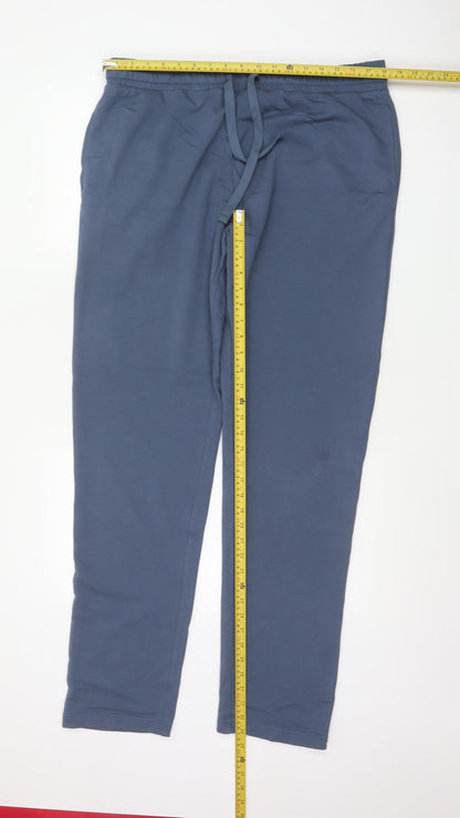 Marks & Spencer Men's Blue XL Regular Fit Cotton Blend Jogger Trousers
