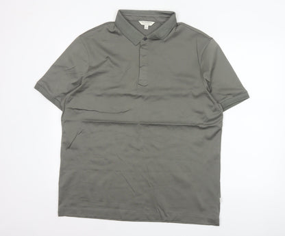 Autograph Men’s Grey XL Supima Cotton Short Sleeve Polo Shirt