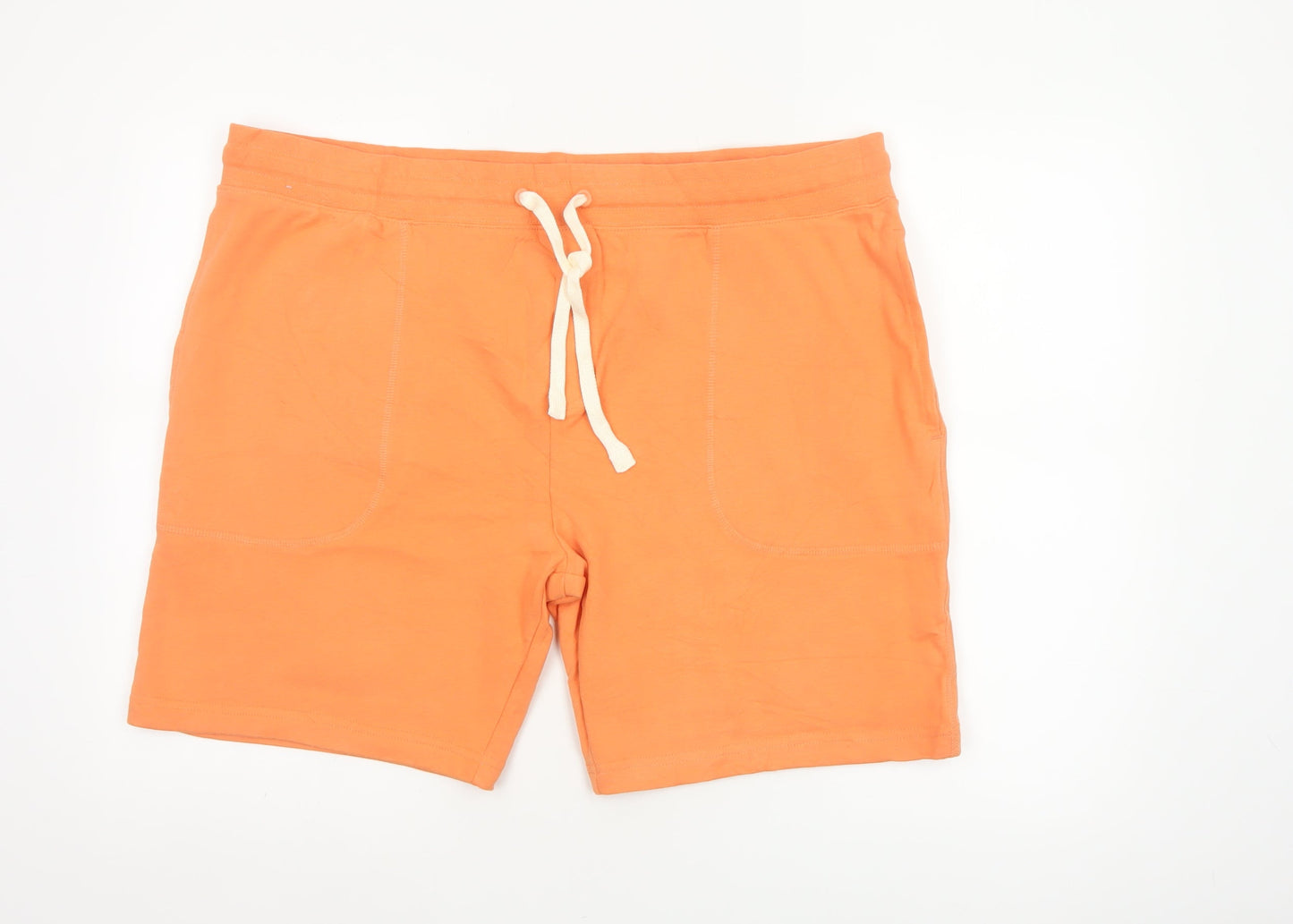 M&S Men’s Orange 2XL Cotton Jersey Drawstring Sweat Shorts