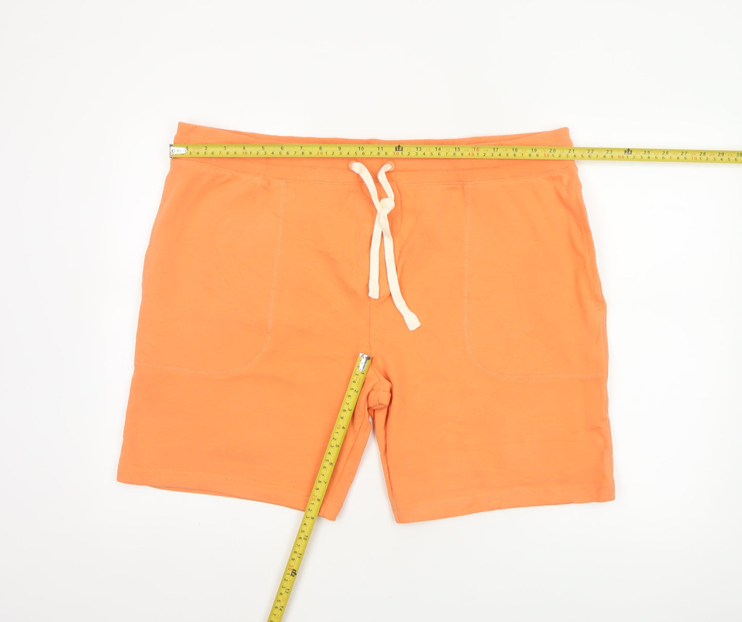 M&S Men’s Orange 2XL Cotton Jersey Drawstring Sweat Shorts