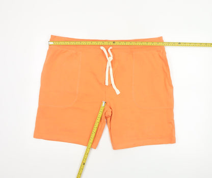 M&S Men’s Orange 2XL Cotton Jersey Drawstring Sweat Shorts