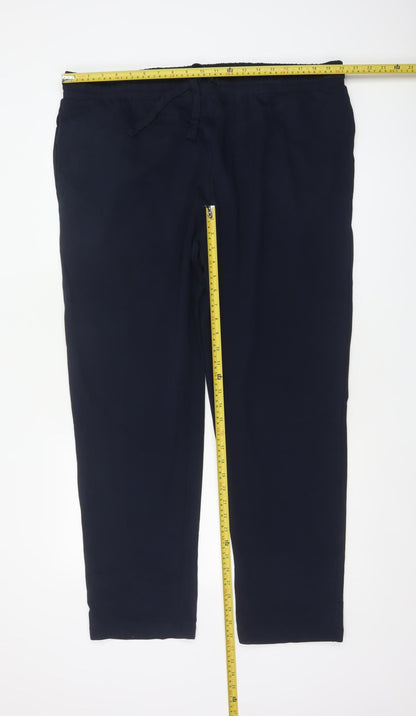 Marks and Spencer Men's Navy 2XL Regular Jogger Trousers Drawstring