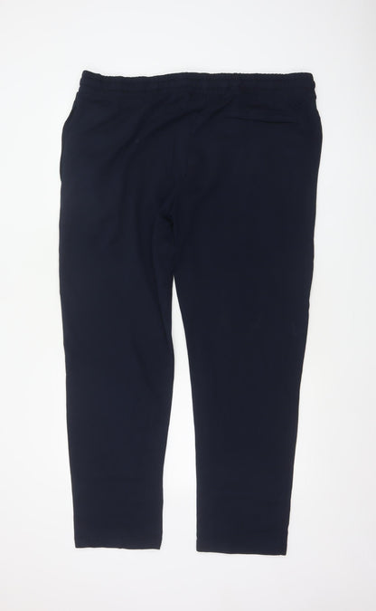Marks and Spencer Men's Navy 2XL Regular Jogger Trousers Drawstring