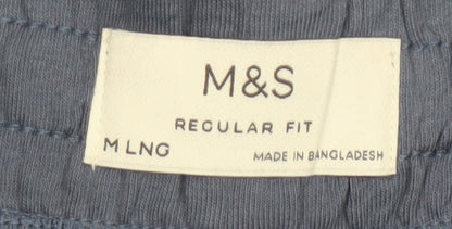 M&S Men’s Blue M Regular Fit Drawstring Jersey Jogger Trousers