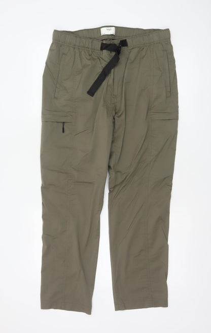 Marks & Spencer Men Green 36/29 Cargo Trousers Elastic Waist