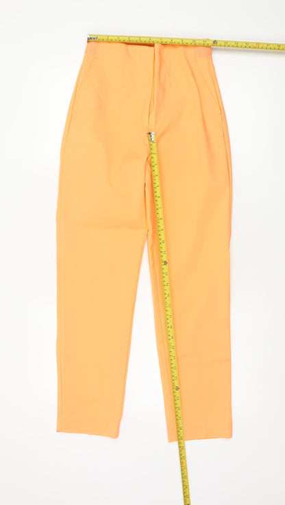 M&S Women Orange Size 6 High Rise Tapered Tailored Trousers